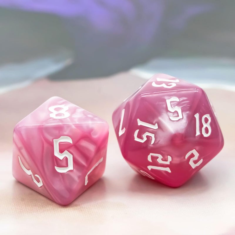 Poludie 6 Sets DND Dice Polyhedral Dice Set (42pcs) with 1 Large Leather Bag, D&D Dice Set for Dungeons and Dragons, RPG Table Games. (6 Sets Sickle Font Pearl Patte) - Image 3
